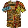 Summer Loose Plus Size T-shirt African Ethnic Style Trend 3D Printed Short Sleeved Men's Fashionable Short Sleeved T-shirt European and American
