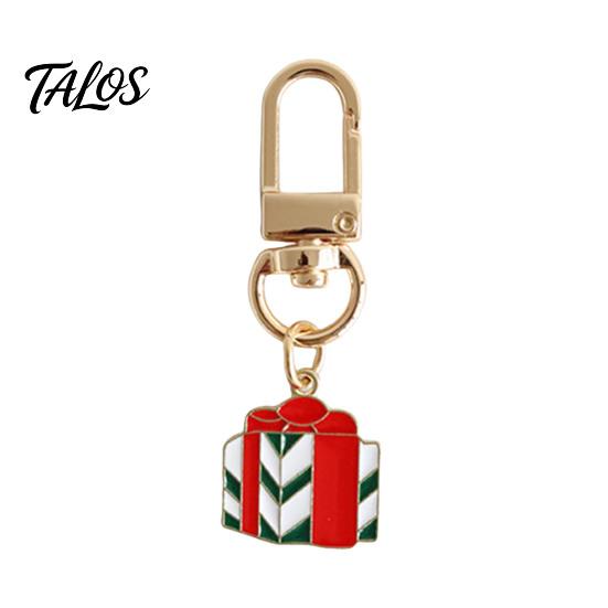 Christmas Party Keychain Cartoon Keychain, Enamel Santa Snowman Elk Snowflake Bag Charm, Holiday Decoration Xmas Theme Pendant for Backpacks Handbags