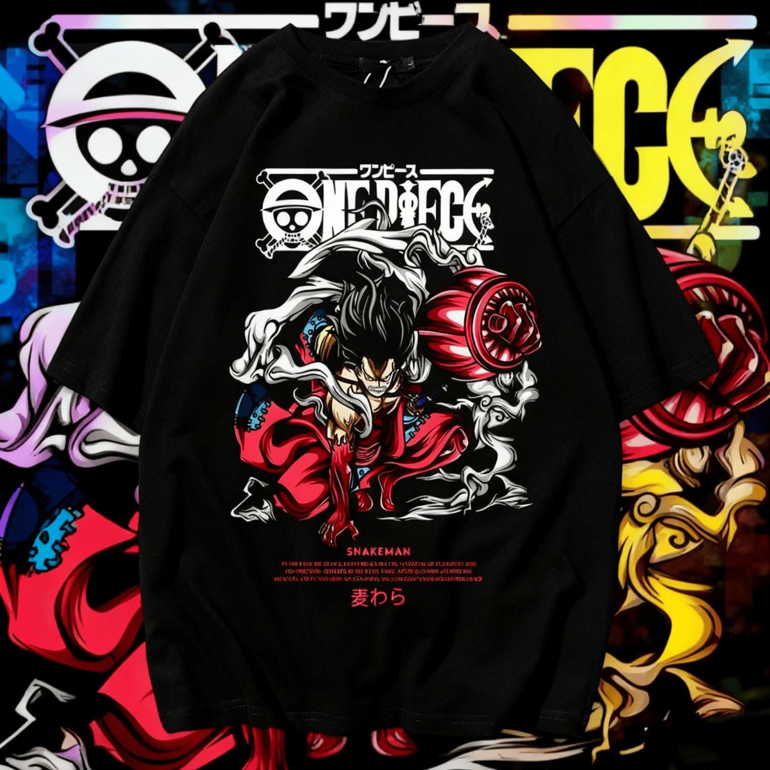 

Аниме One Piece Аниме Манки Д. Луффи Узор 2025 Лето Новинка Горячая Распродажа Мужская Женская Повседневная Свободная Хип-Хоп Чистый Хлопок Футболка S чёрный