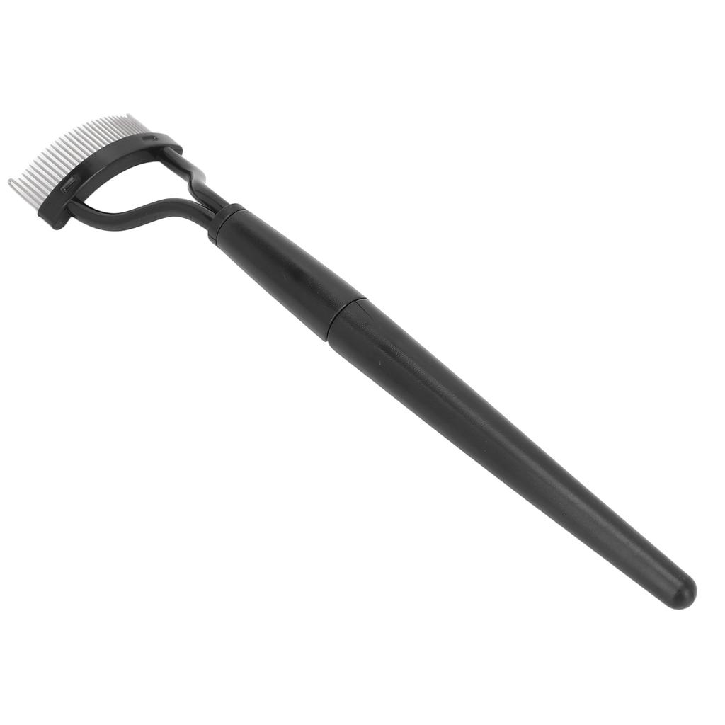 Eyelash Comb Folding Reusable Stainless Steel Eyelash Separator with Cover Cosmetic Tool Black