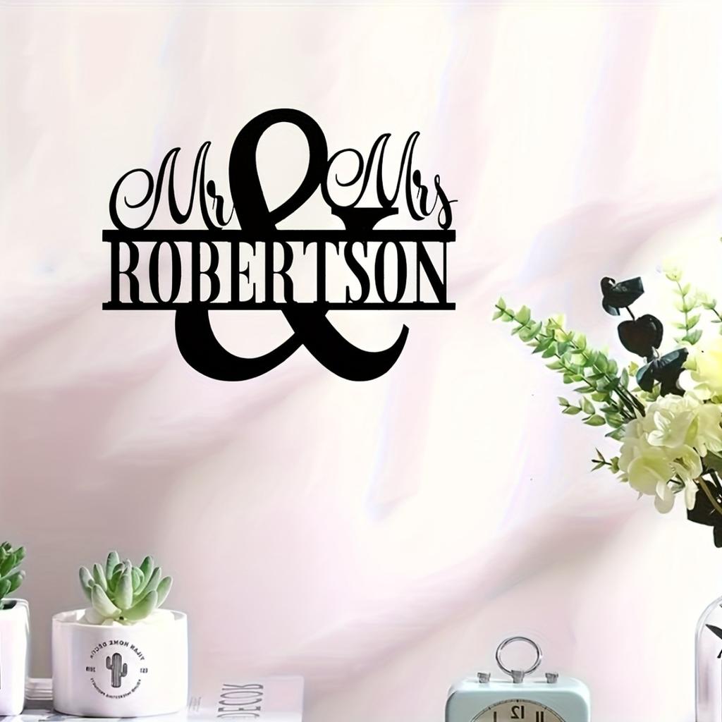 Custom Mr and Mrs Metal Sign, Personalized Wedding Plaque Durable AAA Paint, Anniversary Gift