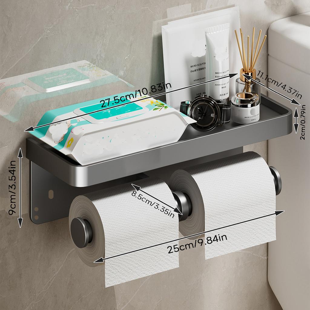 Toilet Paper Holder Aluminum Storage Rack Kitchen Towel Placement Of Seasoning Bottles Bathroom Wall Roll Of Paper Phone Storage