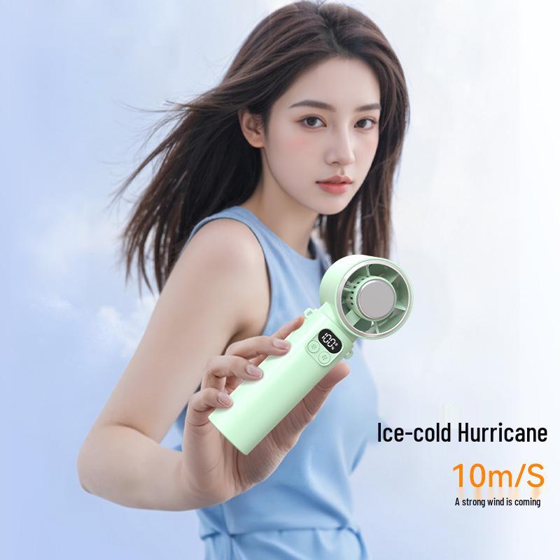 Foldable Handheld Fan with Semiconductor Refrigeration, Long Battery Life, High Speed, and Compact Design