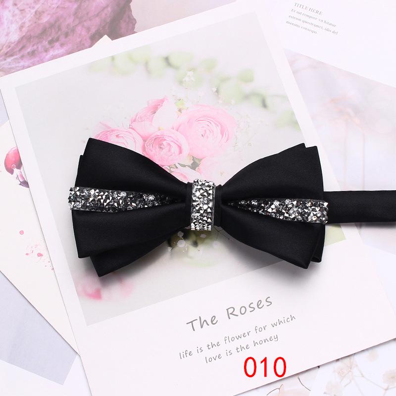 

Однотонный ромбовидный двойной деловой галстук-бабочка для мужчин и женщин, свадебный банкетный костюм, рубашка, аксессуары, галстук-бабочка