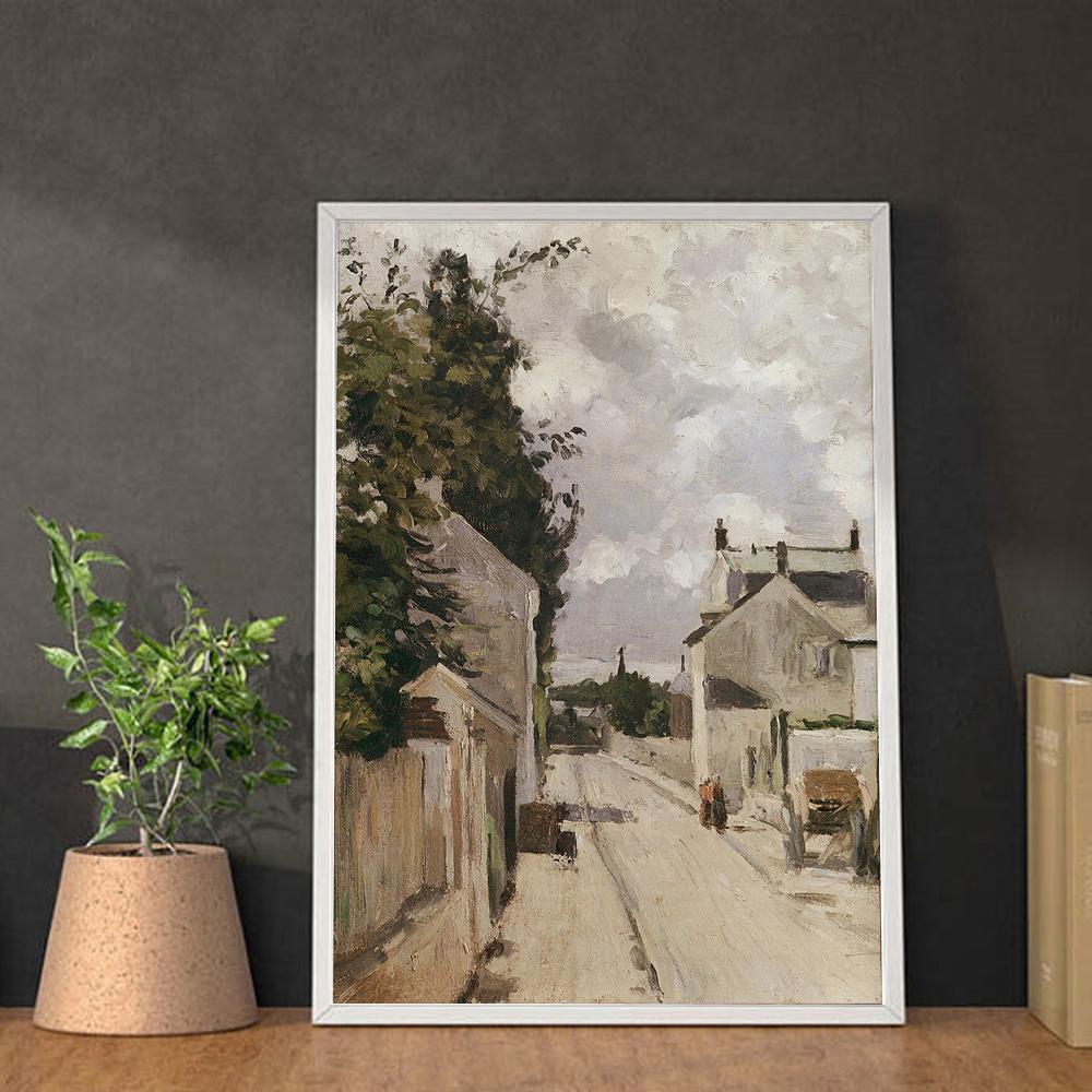 Vintage Neutral Gallery Wall Art European Mountain Lake Landscape Poster And Print Nordic Canvas Painting Living Room Home Decor