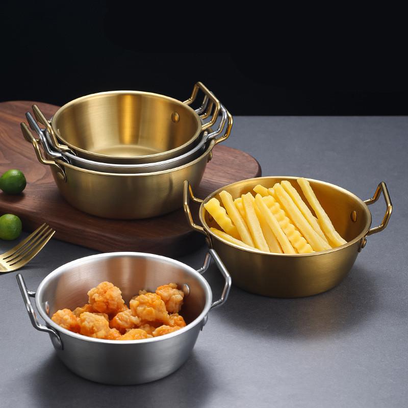 Koreańska Miska Ze Stali Nierdzewnej z Podwójnym Uchem Miski na Ryż, Wino Ryżowe, Sałatkę, Przekąski, Owoce, Zastawa Stołowa, Naczynia na Sos, Talerz na Jedzenie, Przybory Kuchenne