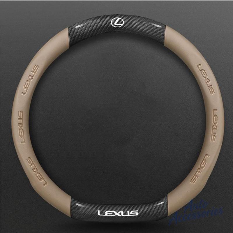 38cm Car Anti-Slip Steering Wheel Cover Carbon Fiber Leather Cover For Lexus F SPORT ES RX NX LS UX LM LX GX LC RZ IS CT GS RC