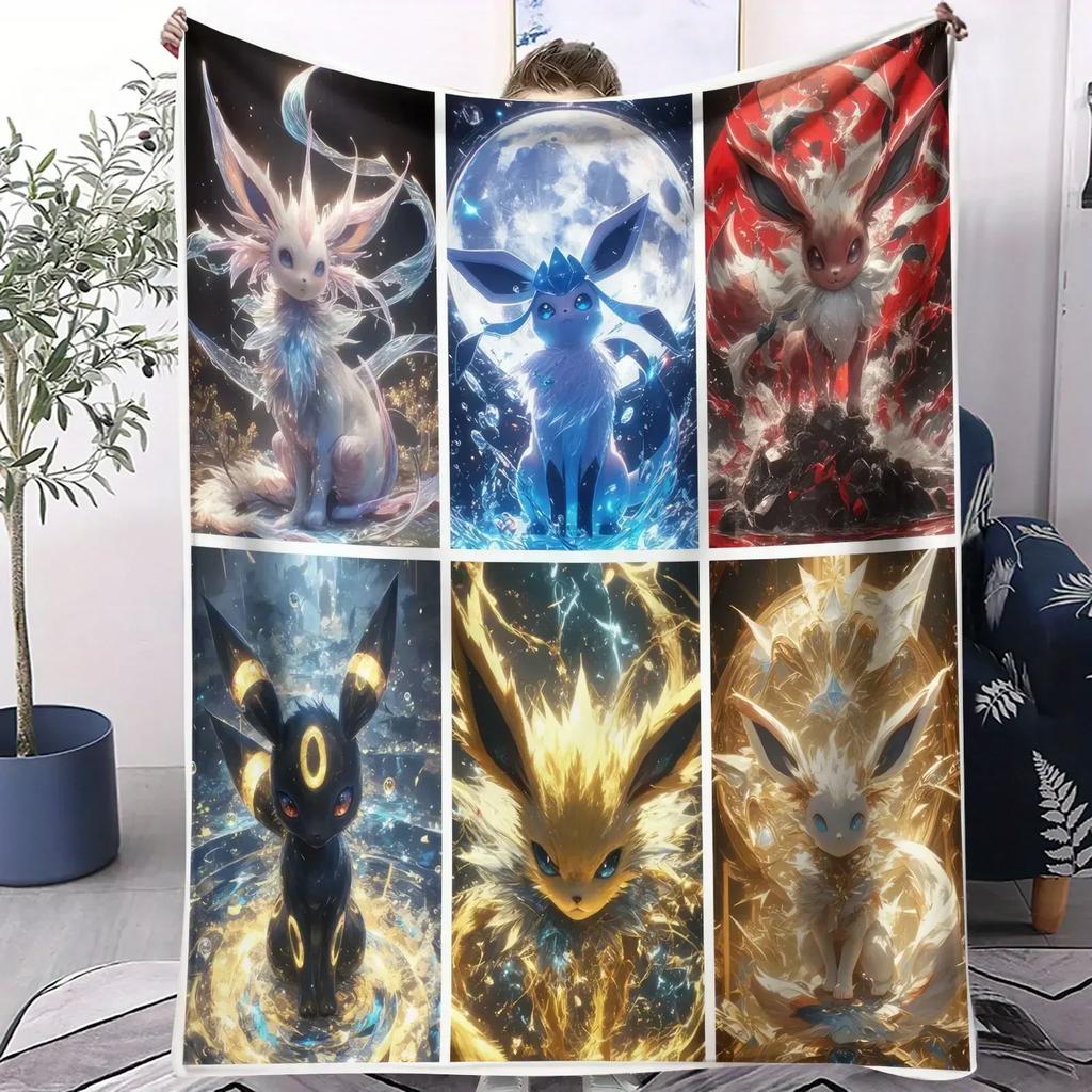 Vibrant Neon Pikachu Flannel Blanket Soft Warm Fleece Throw For Home Decor Sofa Bed Cover Travel Camping Shawl Pokémon Fans Gift