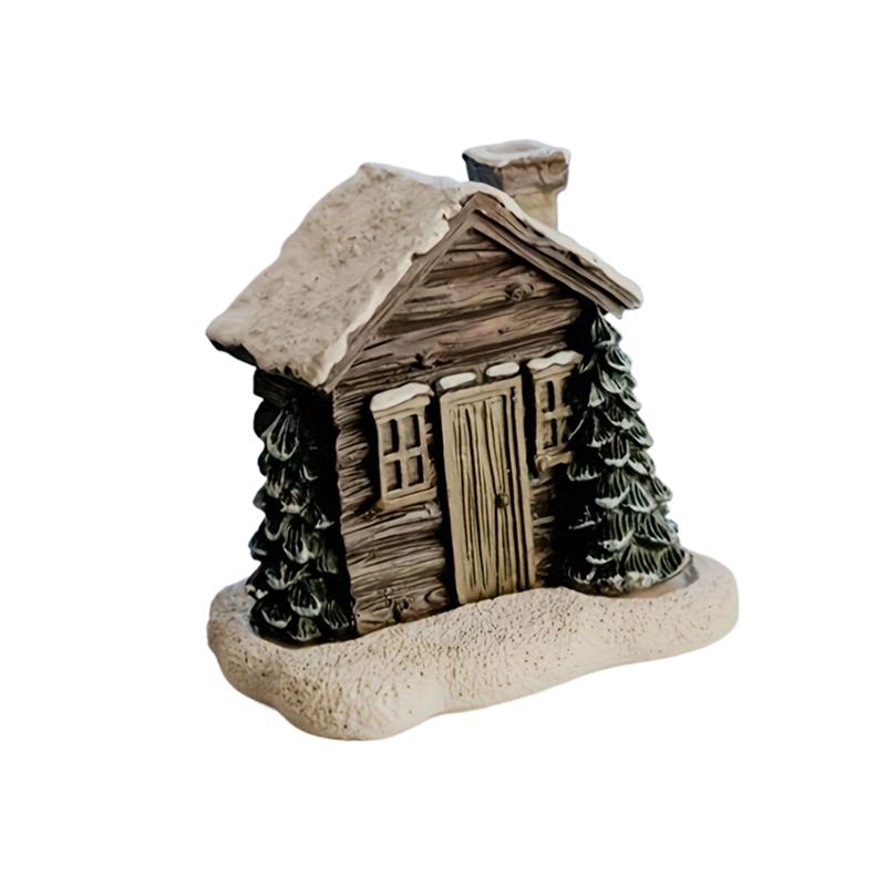 1pcs Christmas Chimney Resin Snow Winter Cottage Incense Burner Ornaments Best Christmas Gift