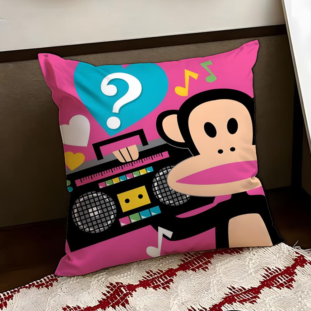 Cartoon PPaul Frank Monkey Cushion Cover Reversible Soft Durable Pillow Cover Home Car MultiScene Use for Daily Comfort