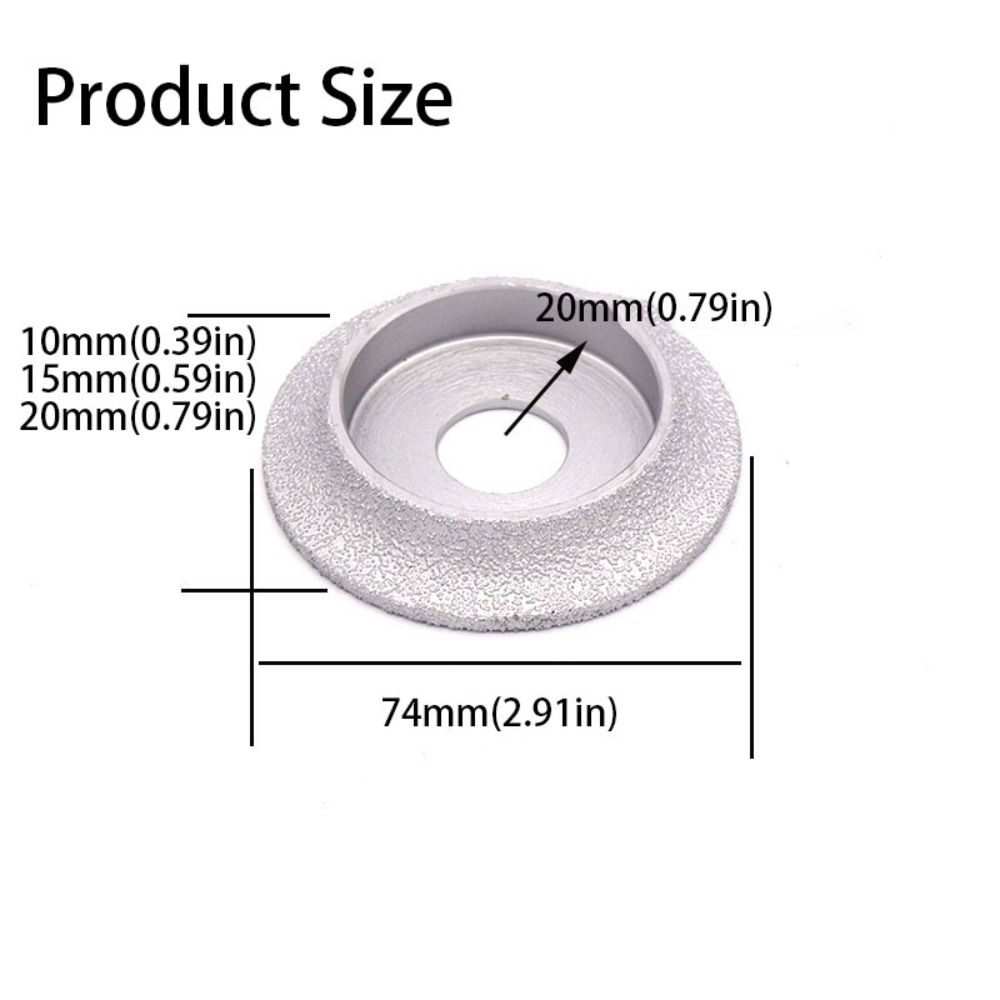 Arbor Hole Emery Grinding Wheel Round Shape Demi-bullnose Edge Wheel  Granite Trimming