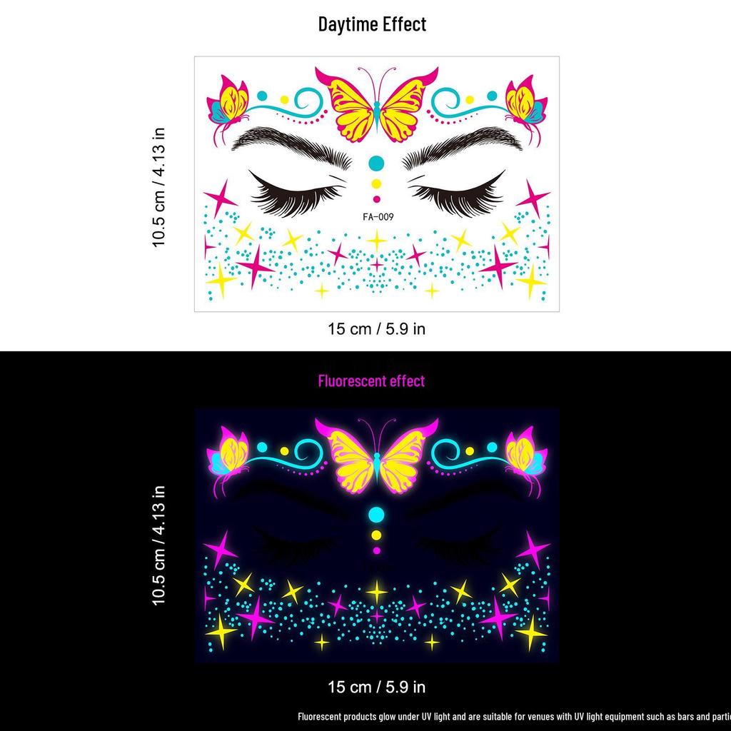 Creative Fluorescent Waterproof Full Arm and Face Tattoo Sticker