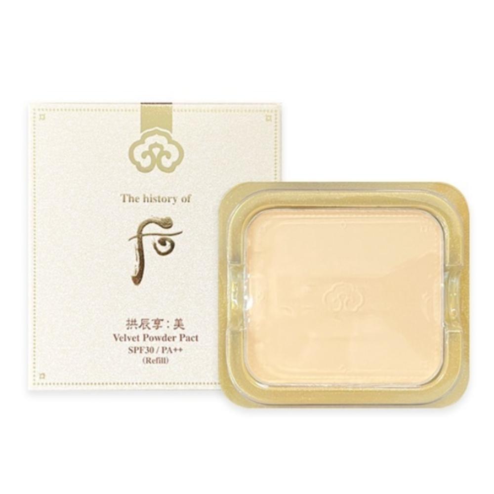 The history of whoo Gongjinhyang Mi Velvet Puderpakt SPF30 PA++ 12g Koreanische Kräuter Langanhaltende Kompakt-Foundation K-Beauty Puder (Farbton 21/23)