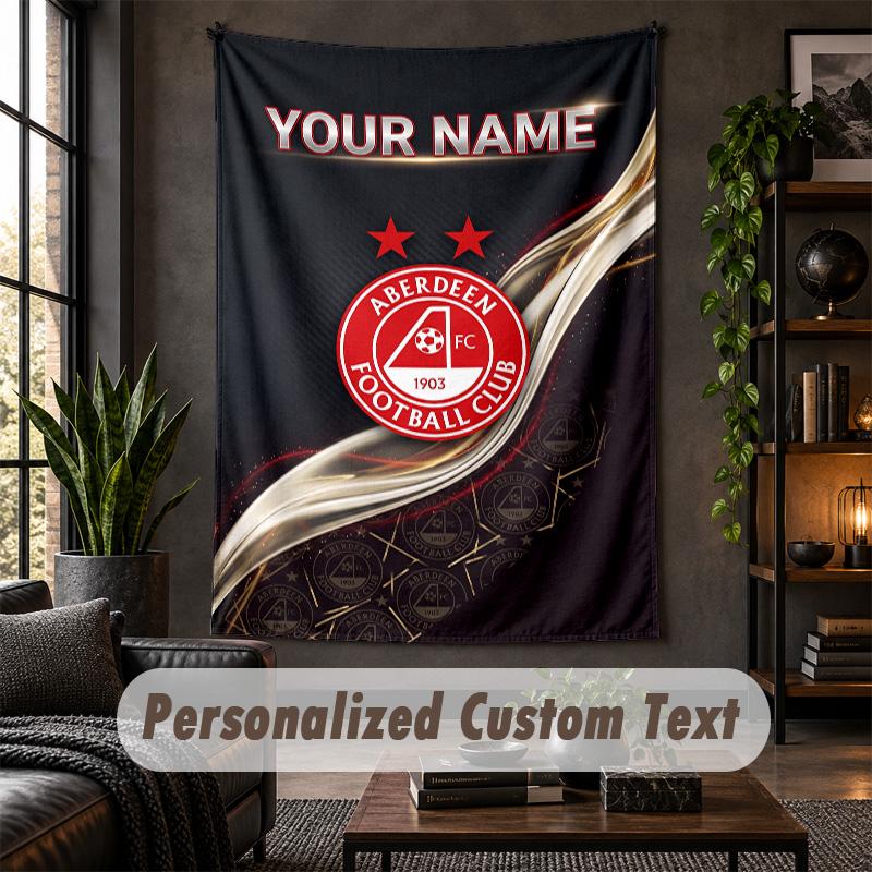 Wall Tapestry Aberdeen FC Print Custom Name Text Wall Hanging Home Decor