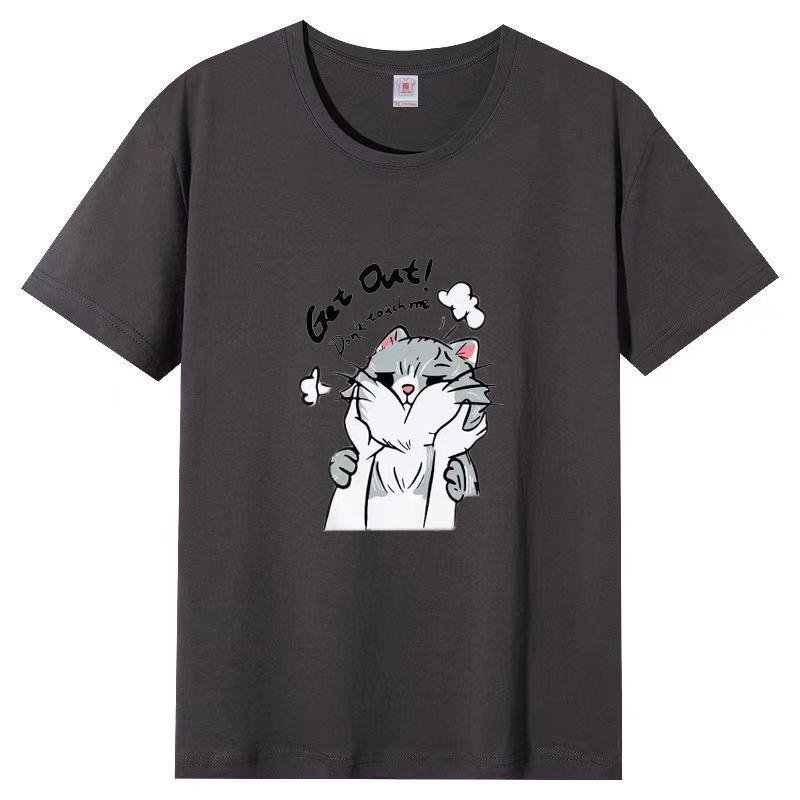 

Летняя женская хлопковая футболка с короткими рукавами, свободная футболка с круглым вырезом и принтом 3XL