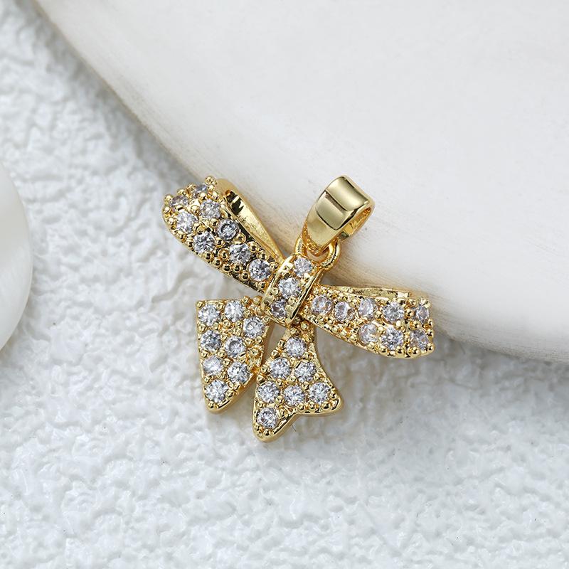 Επίχρυσωμένο Χάλκινο Κρεμαστό Πεταλούδα με Ζιργκόν για DIY Κοσμήματα