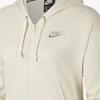 Nike Vintage Sports Style Solid Color Logo Embroidered Zip-Up Hoodie Women hoodies Light-Ivory CD3209-110
