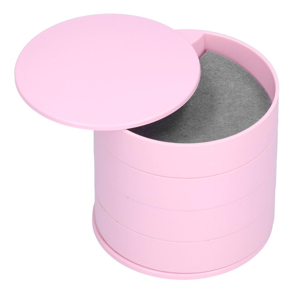 Mehrschichtige Schmuckschatulle Staubdichter Drehbarer Aufbewahrungsbehälter Organizer für Ornamente(Rosa 4-lagig)