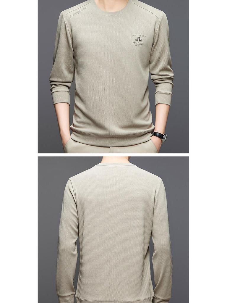 Woodpecker Men's 2025 Fleece-Lined Crew Neck Long Sleeve Sweatshirt for Autumn/Winter