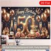 2D flat surface a single piece of 50th birthday background fabric multi-purpose for festivals and outdoor events