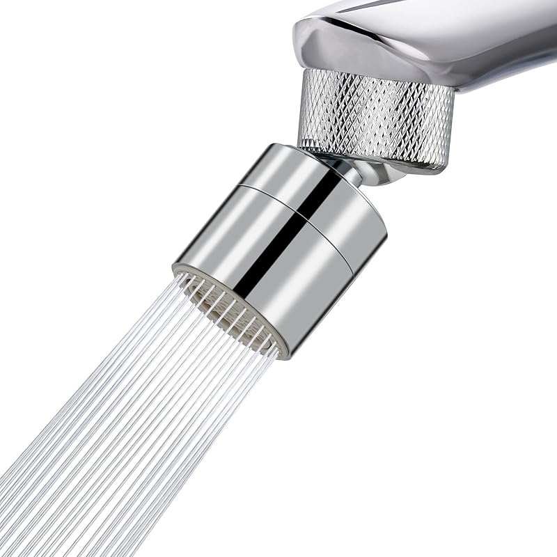 Hibbent NSF/ANSI/CAN 61 Certified Dual-function Faucet Aerator, CUPC Certification Big Angle Rotate Kitchen Sink Aerator 360 Degree Swivel Sink