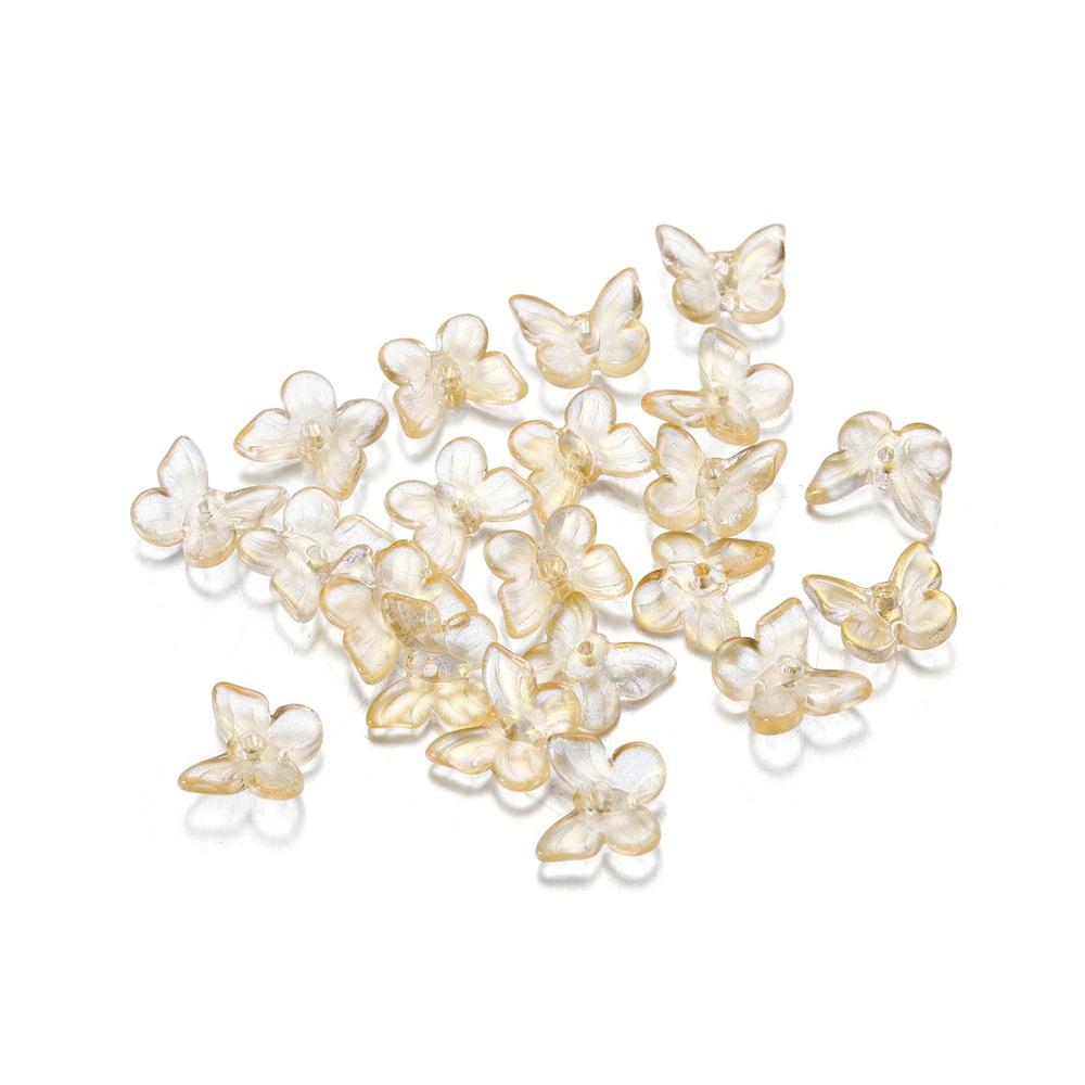 50pcs/bag Mixcolour  Butterfly Shape Glass Bead Seed Beads Loose Beads Bracelet For DIY Jewelry Making Finding Accessories