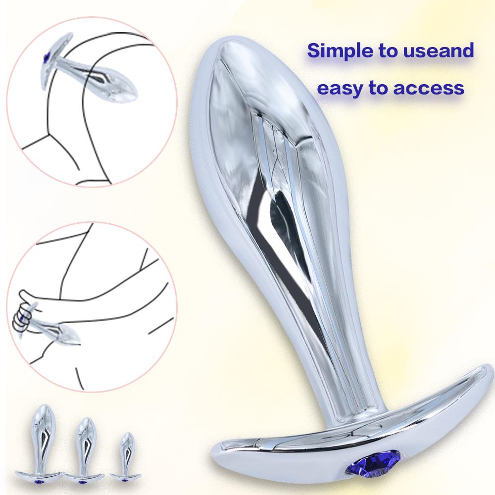 Metal Anal Plug P-Spot Stimulator - Prostate Massager Butt Plug Wearable Sex Toy for Men & Women