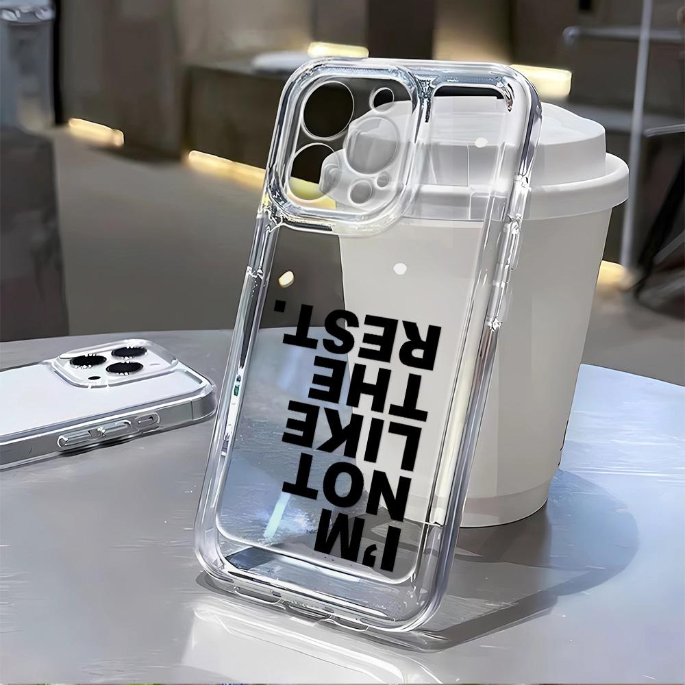 Phone Case For IPhone 16 15 14 Pro 13 12 11 17 Pro Max 14 16 Plus 17 Air 16e English Sentence Graphic Printed Shockproof Cover