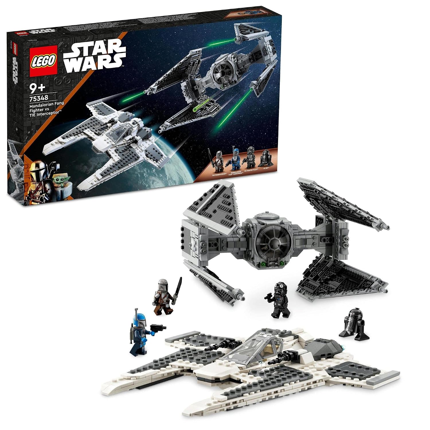 LEGO Star Wars Mandalorian Fang Fighter vs TIE Interceptor 75348 toy block gift space boy 9 years old