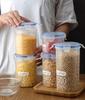 Sealed Kitchen Food Storage Canisters Transparent Large Capacity Grain Fresh Preservation Box with Scale Plastic
