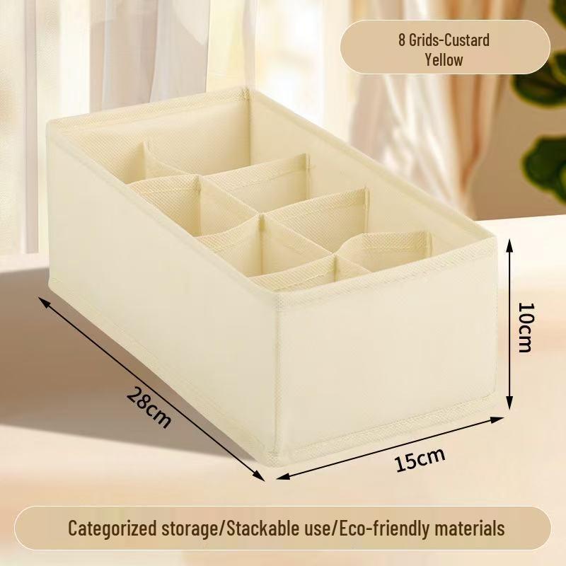 Underwear and Socks Organizer: Home Fabric 4-Piece Lidless Storage Set for Scarves, Socks, and Bras.