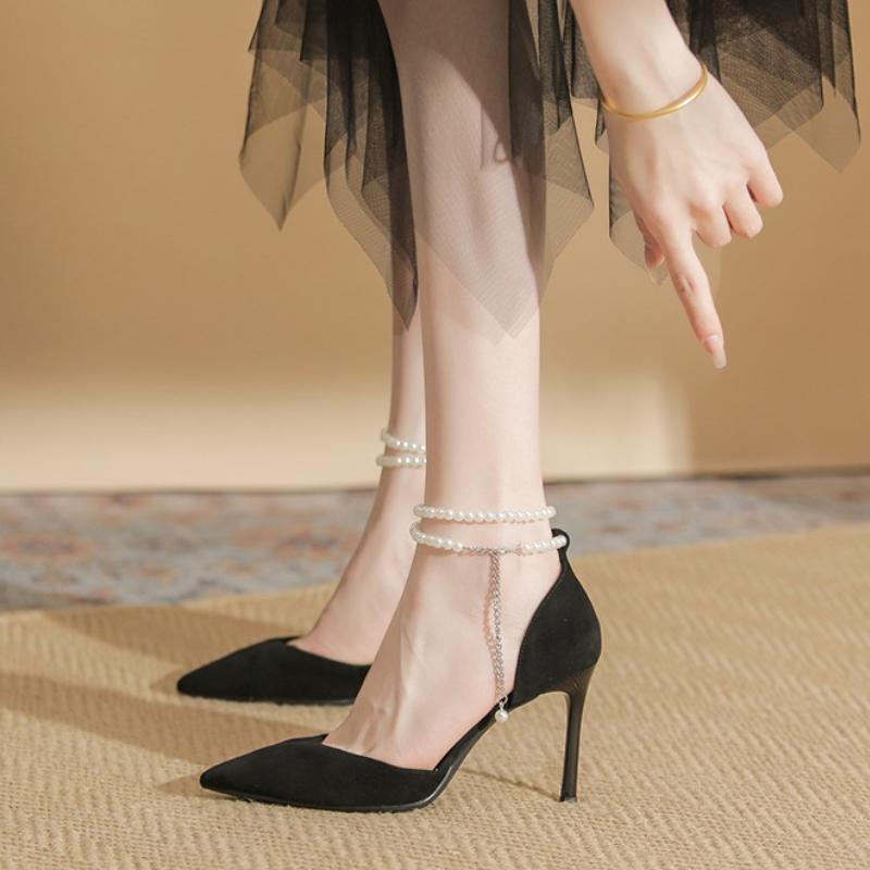 

Модные винтажные черные туфли на высоком каблуке с острым носком, офисные туфли для леди, стройные, французские элегантные туфли для вечеринки, женские туфли-лодочки на высоком каблуке, удобные туфли для платья 34 чёрный