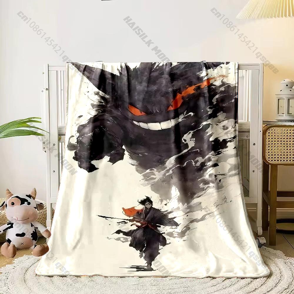 Free Shipping! Pokemon Gengar Print Blanket Warm Soft Comfortable Home Travel Blanket Sofa Bedding Cover Blanket Gift for Kids