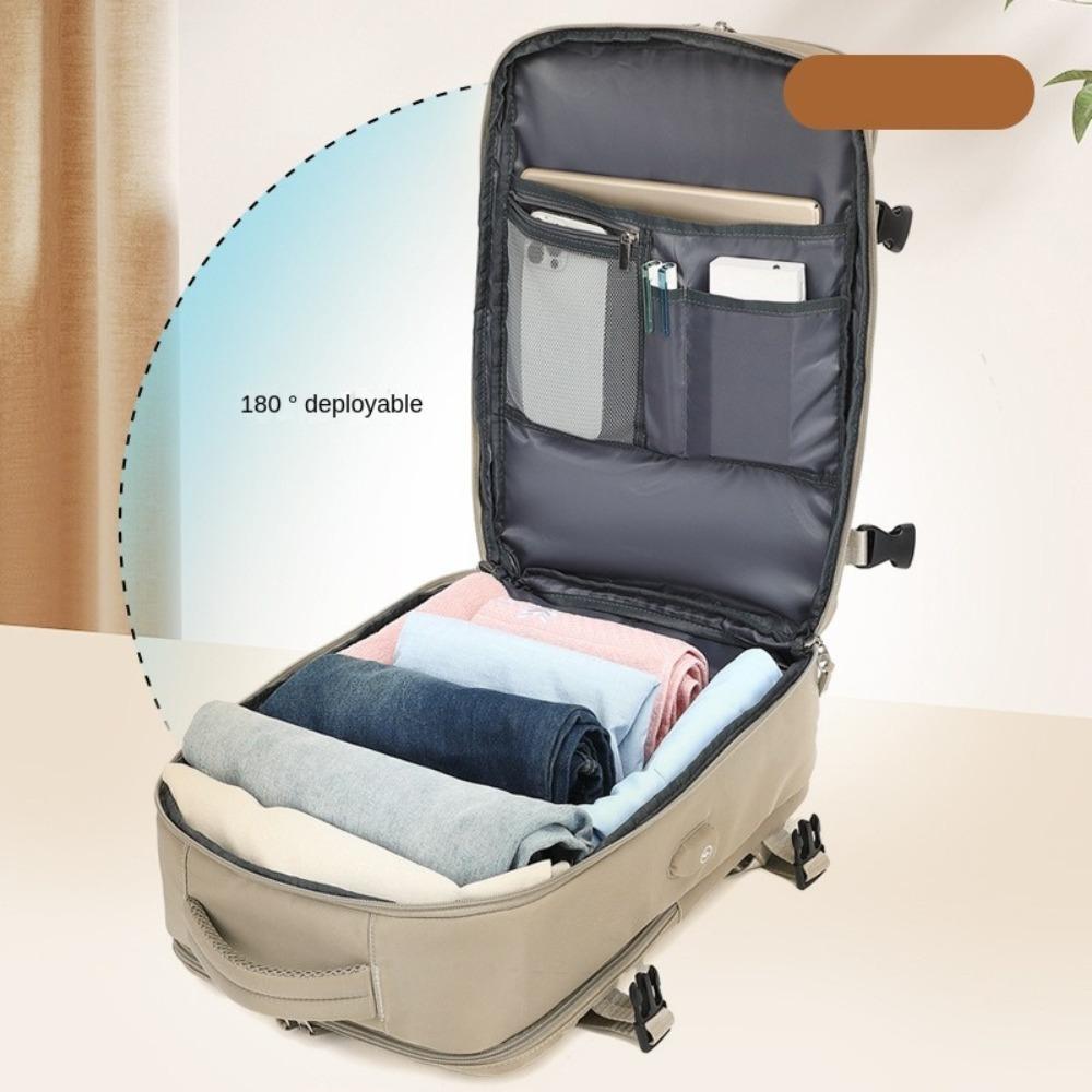 3 Layers Student Laptop Bag Multiple Pockets Large Capacity Business Trip Satchel USB Oxford Cloth Travel Backpack