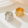 European & American Geometric Pleated Adjustable Retro Ring – Women's Trendy Hip Hop Punk Index Finger Ring