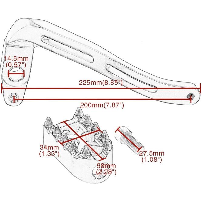 

Рычаг тормоза мотоцикла со средним управлением с педалью подножки, совместимый с Harley Dyna Street Fat Bob Wide Super Glide FXDL FXDB FXD FXDWG(Хром-Д) Chrome-D