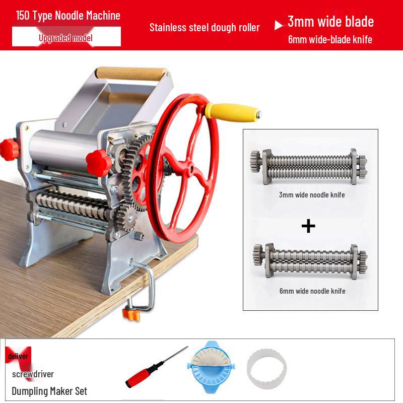 Dough Roller: Multifunctional Hand-Crank Rolling Pin for Dumpling & Wonton Wrappers, Old-Fashioned Manual Noodle Maker
