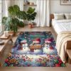 Christmas Custom Name Printed Square Area Rug Soft Non Slip Floor Carpet For Bedroom Holiday Gift