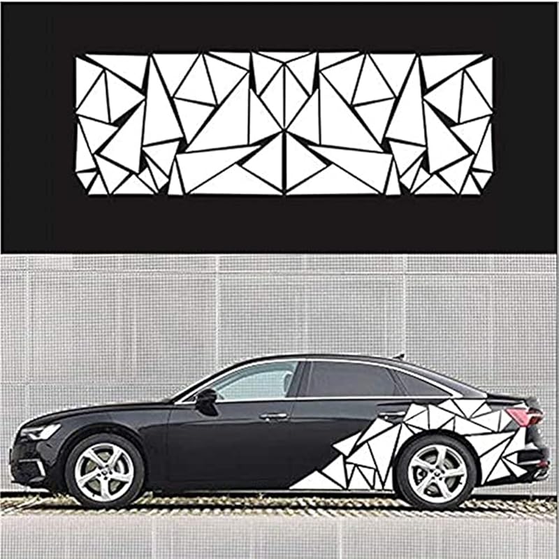 Unique Triangles Vinyl Car Side Stickers Long Stripe Big Car Decals Door Sticker Vinyl Sports Racing Decals Decorative Car Body Decoration
