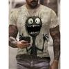 Summer Men Vintage Street Short Sleeve 3D Funny Graphic Print T Shirt Soft Cotton Stylish Daily Casual Top