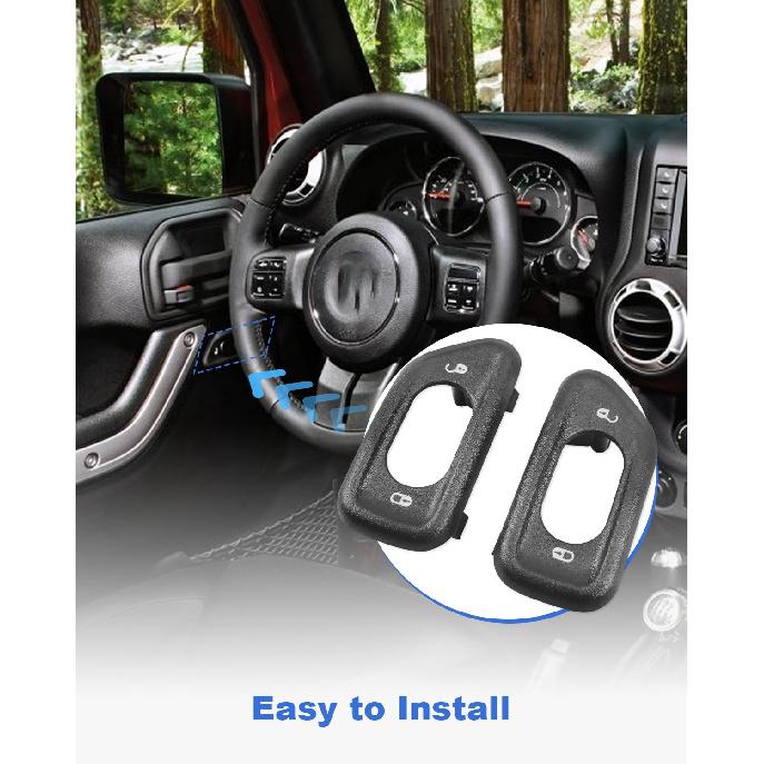Door Lock Switch Bezel Fit for Jeep Wrangler JK 2011 2012 2013 2014 2015 2016 2017 2018, Side Door Lock Switch Replaces 68185910AA 68185911AA