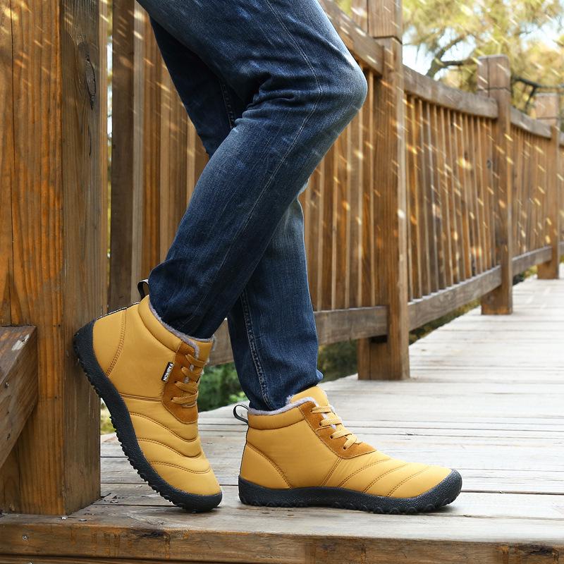 Men's Winter High-Top Lace-Up Velvet-Lined Boots for Seniors