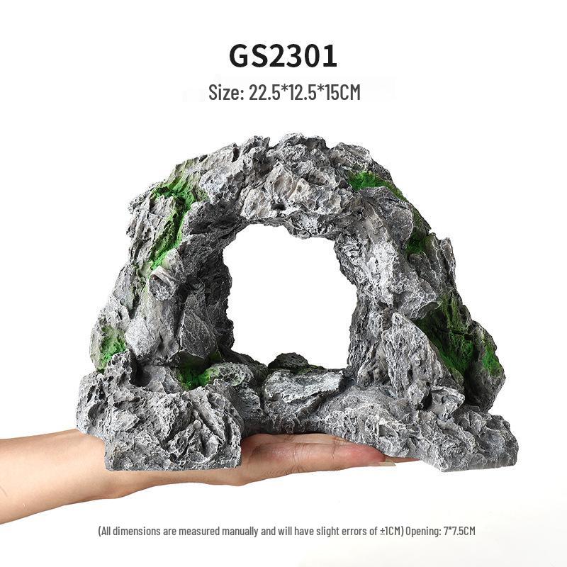 Green Dragon Stone Aquarium Bridge: Fish Tank Cave & Rockery Decor