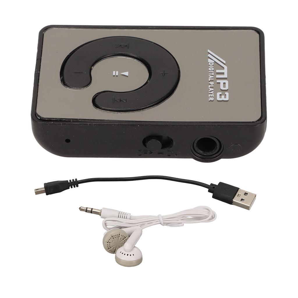Back Clip Player Portable Lightweight Mini MP3 Music Player with Memory Card Slot for Daily School Black
