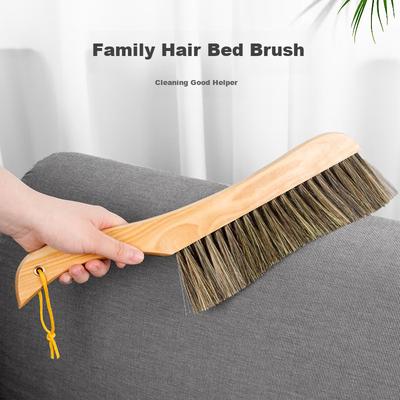 Shijia Long-Handled Bristle Bed Brush, Wooden Handle Large Soft Bristle Brush for Dusting And Cleaning Clothes