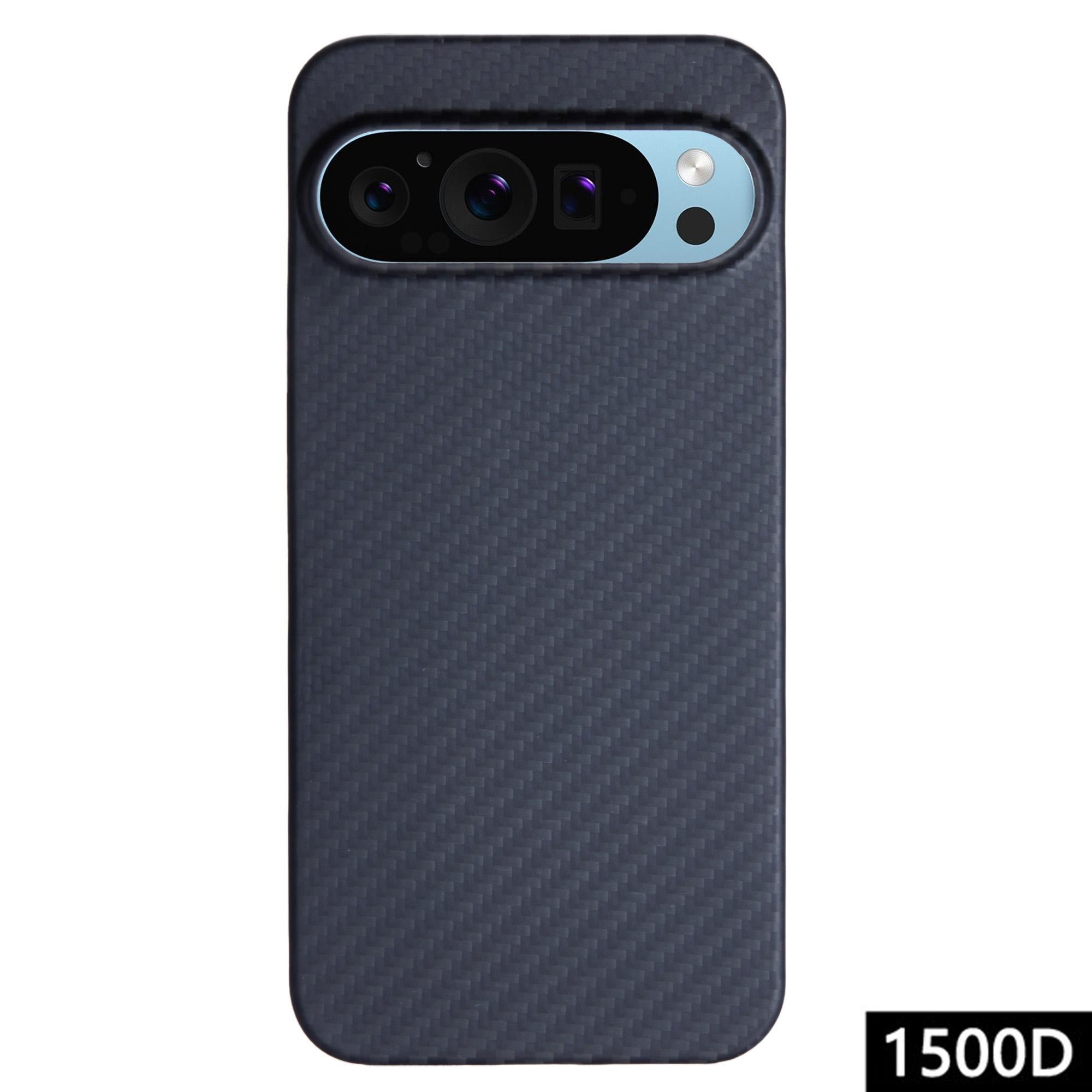 

Чехлы для Google Pixel 9 Pro 1500D Грубая текстура Арамидное волокно Черный чехол для телефона с большим вырезом для объектива A