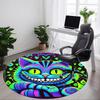 1pc Psychedelic Cat Office Round Area Rug, Indoor Mat Suitable For Office, Under Office Chairs Bedroom Living Room Home Decor, Room Deco