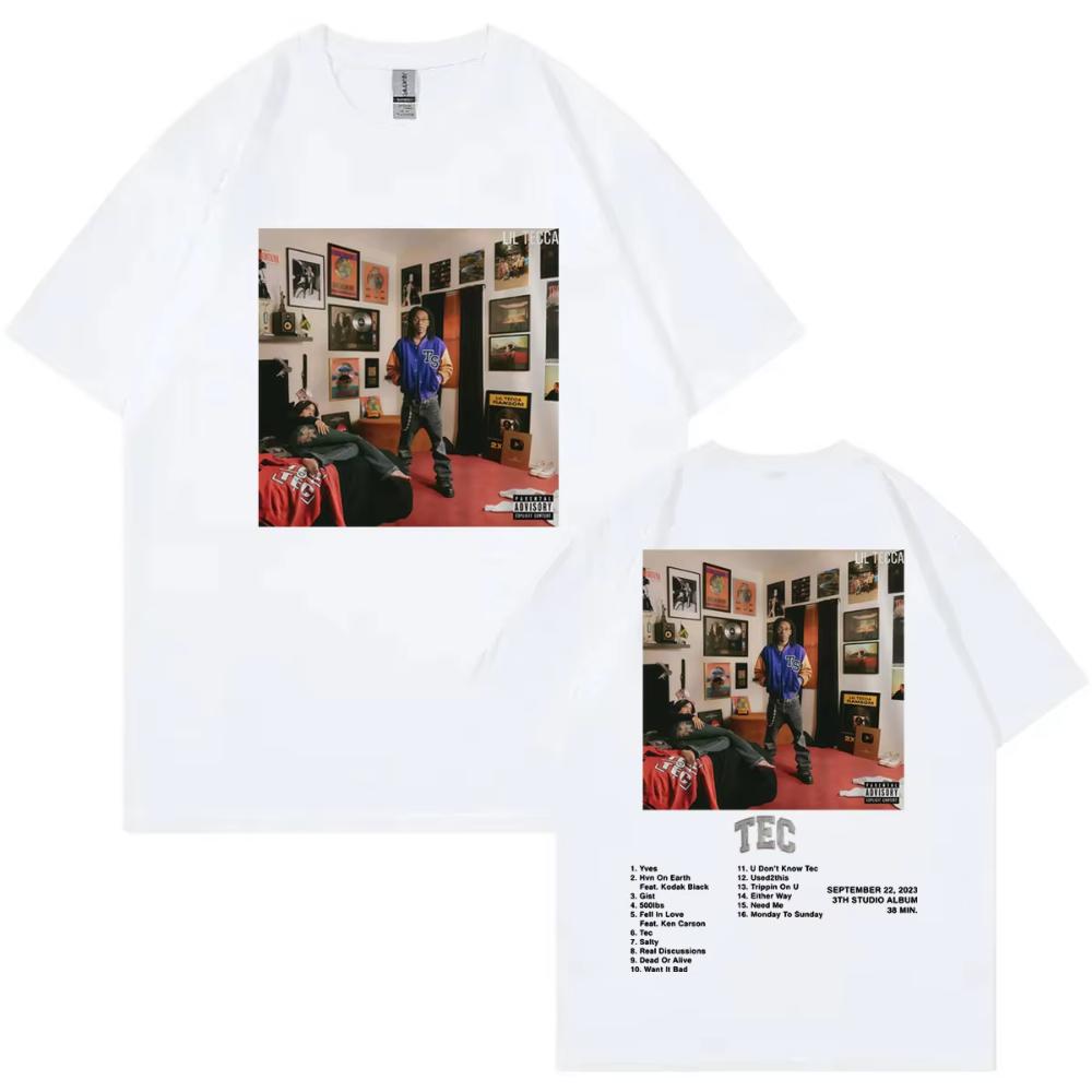 Rapper Lil Tecca Tec Album Poster Merch T-shirt Men's Women's Hip Hop Vintage Short Sleeve T Shirts Casual Fashion Loose T-shirt