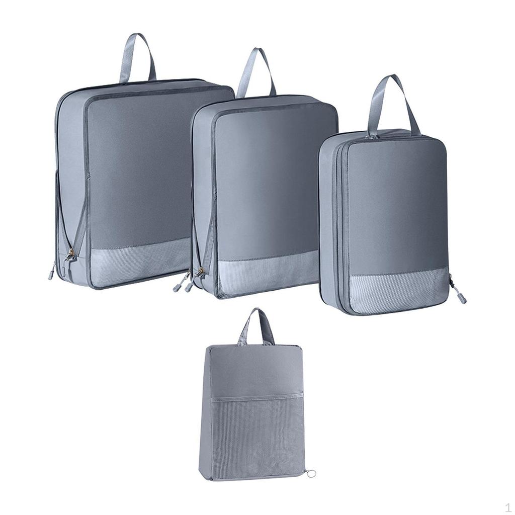 4 Stück Kompressions-Packwürfel Gepäckorganizer Handgepäck Koffer Reise-Aufbewahrungstasche