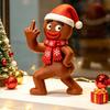 Vivid Christmas Collectibles for Display Resin Figurine, Cute Clay Style Santa Snowman Gingerbread Man Festive Home Accents Coffee Tables Statue,